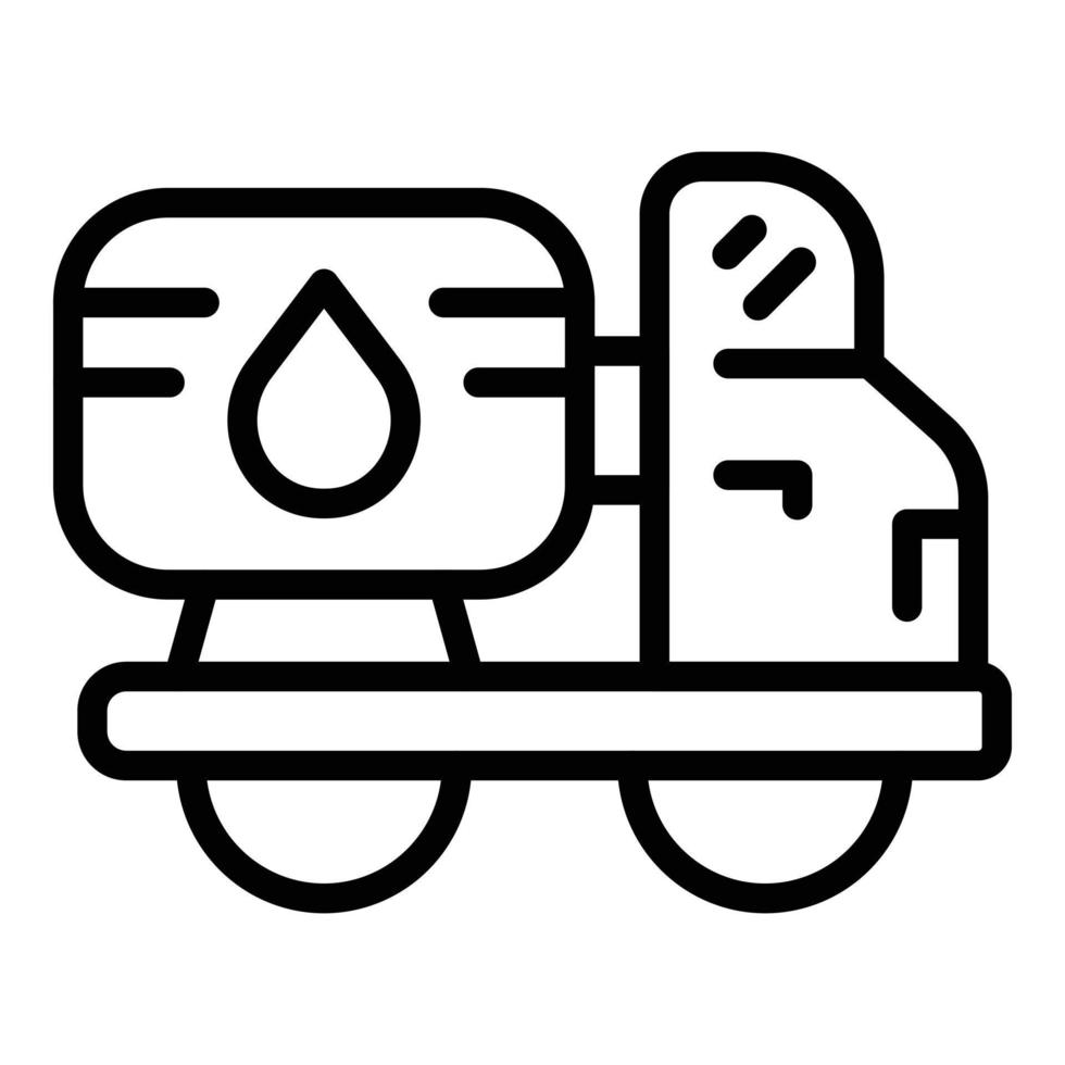 Wasser-Service-LKW-Symbol-Umrissvektor. Lieferwagen vektor