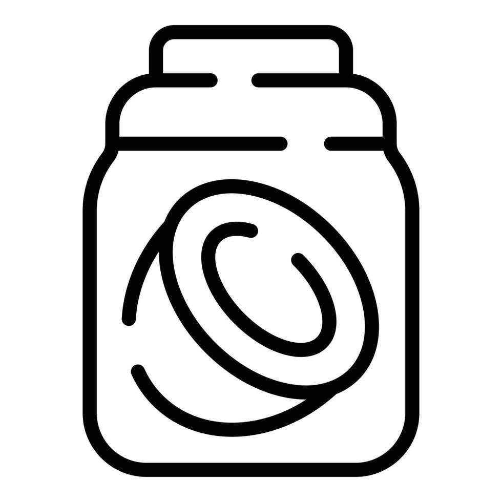 Symbol Umrissvektor für Kokosnussgetränke. pflanzliche Milch vektor