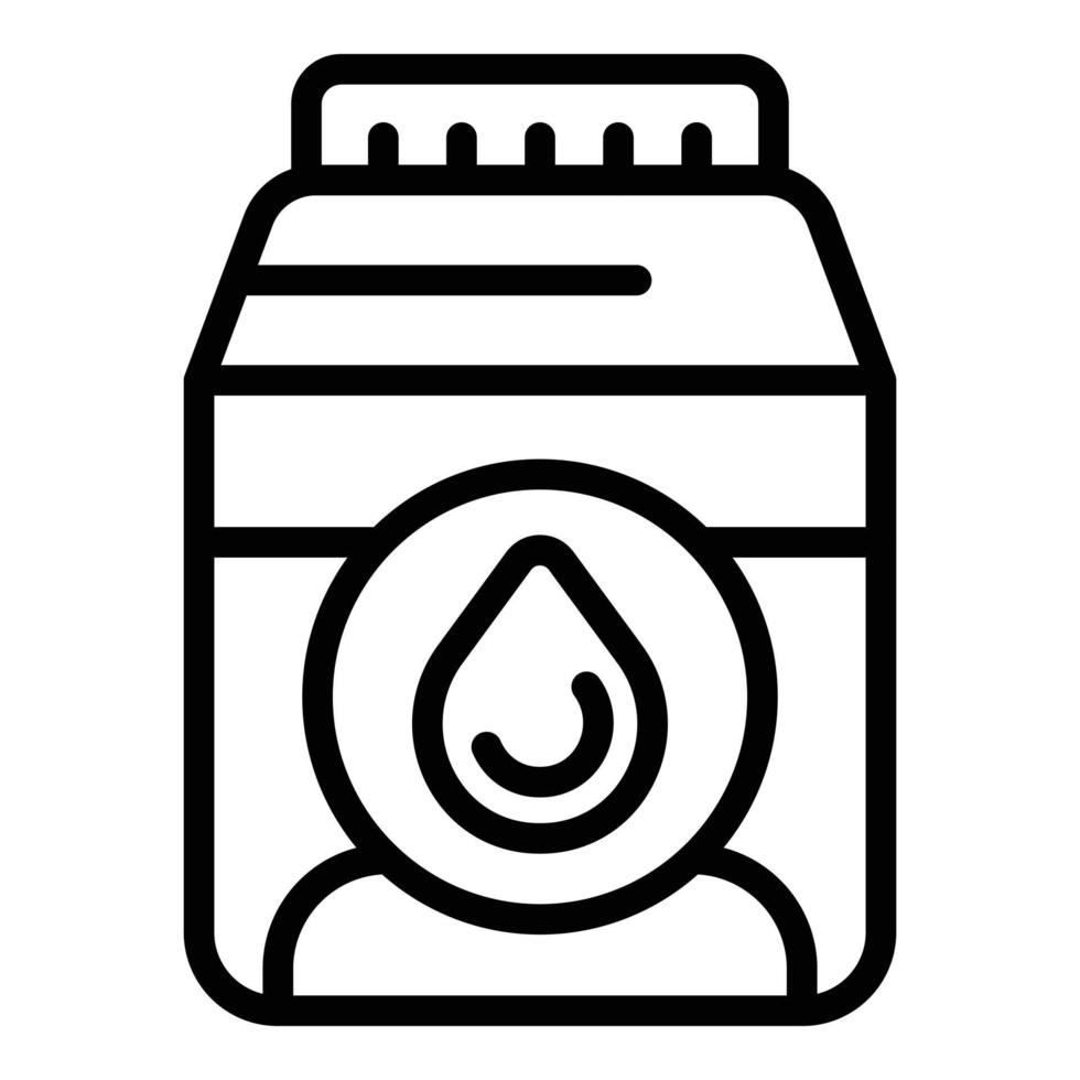 Milch Drop Pack Symbol Umrissvektor. pflanzliches Soja vektor