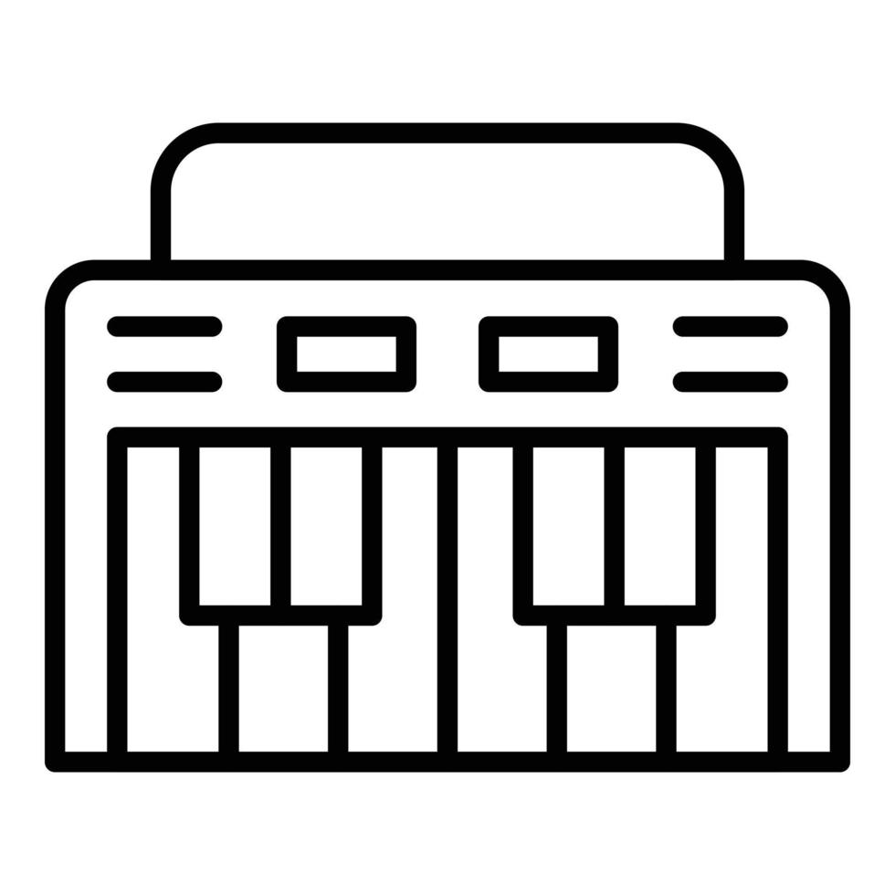 Aufnahme-Synthesizer-Icon-Umrissvektor. DJ-Klavier vektor