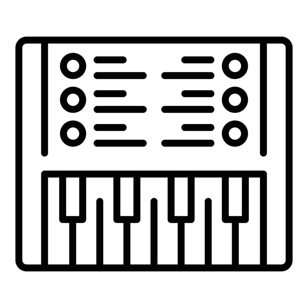Klavier-Synthesizer-Symbol Umrissvektor. elektronisches Instrument vektor
