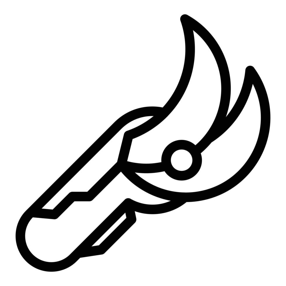 Scherenbusch Symbol Umrissvektor. landwirtschaftliches Werkzeug vektor