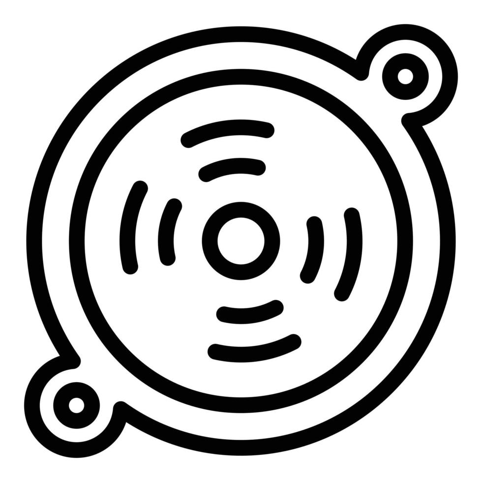 Rauchmelder-Sound-Icon-Umrissvektor. Feuersensor vektor