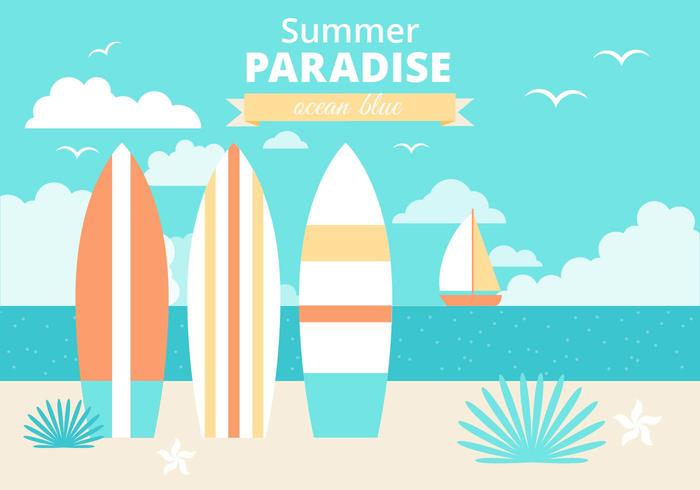 Free Flat Design Vektor Sommer Urlaub Illustration