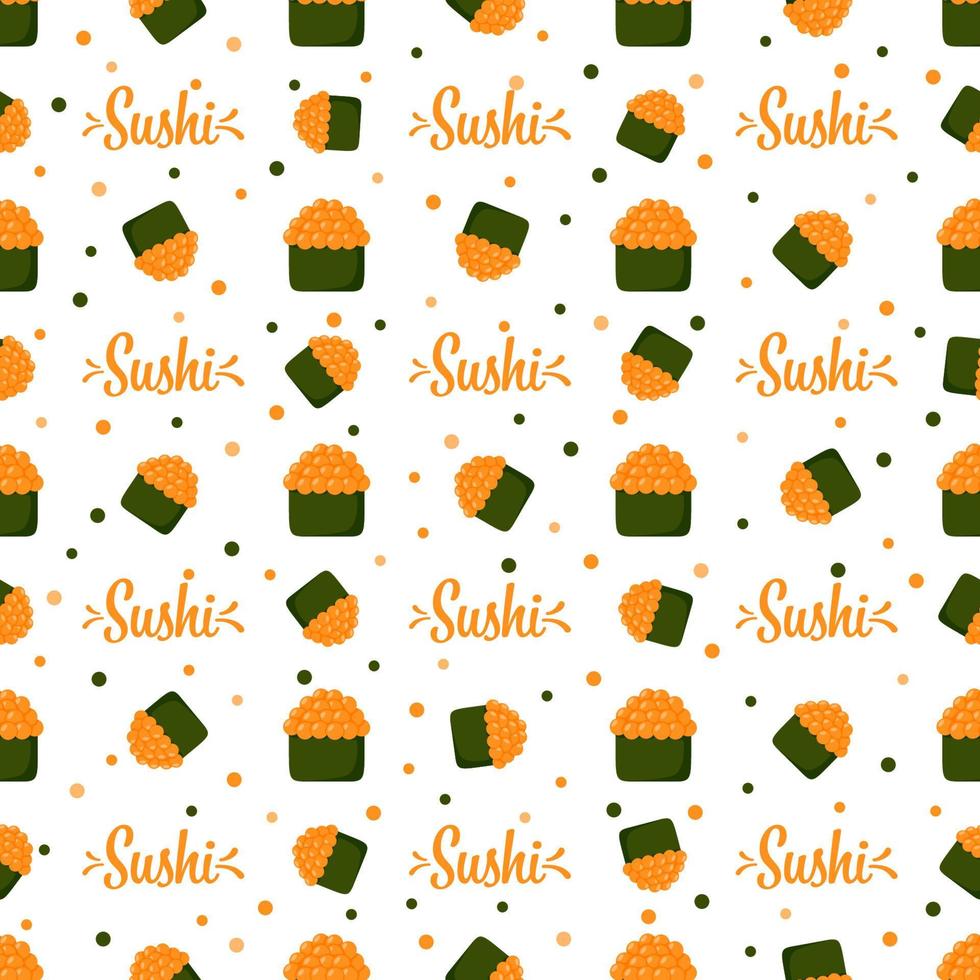 Nahtloses Muster mit Sushi, zur Dekoration vektor
