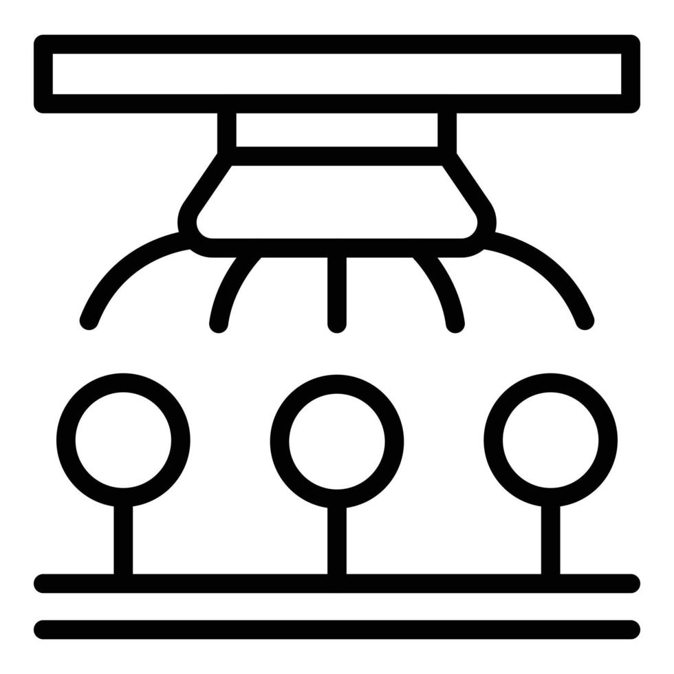 Symbol Umrissvektor für das Gartenwassersystem. automatischer Bauernhof vektor