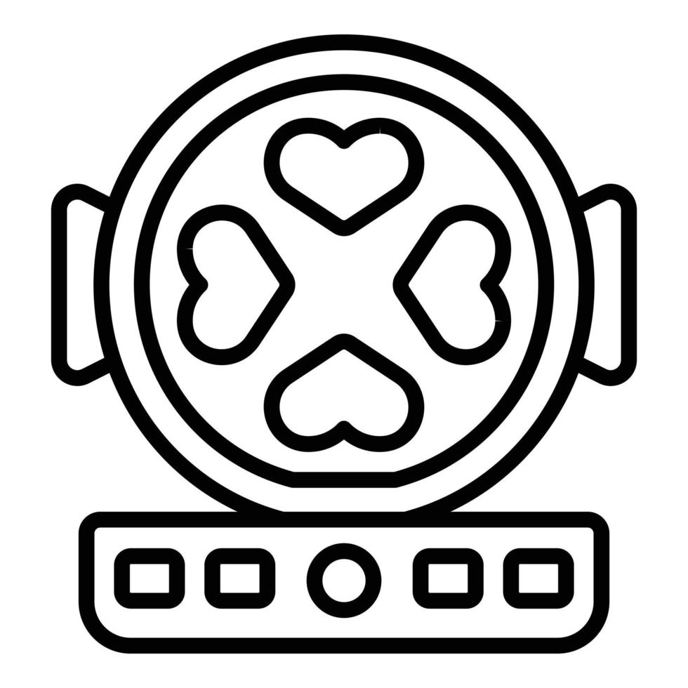 Herz Waffelmaschine Symbol Umrissvektor. belgischer Hersteller vektor