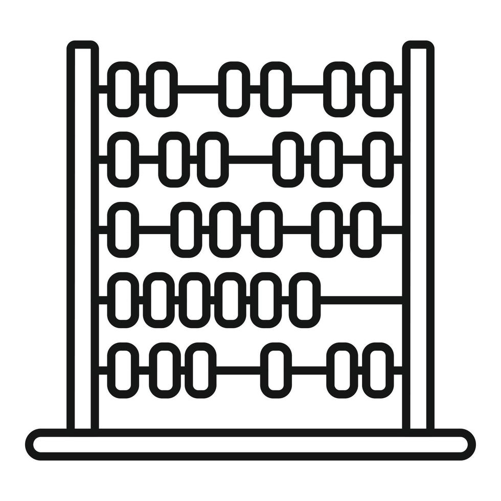 Abakus-Symbol Umrissvektor. mathematischer Rechner vektor