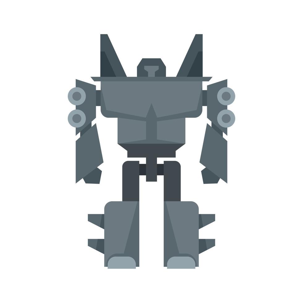 Roboter-Transformator-Symbol flach isolierter Vektor