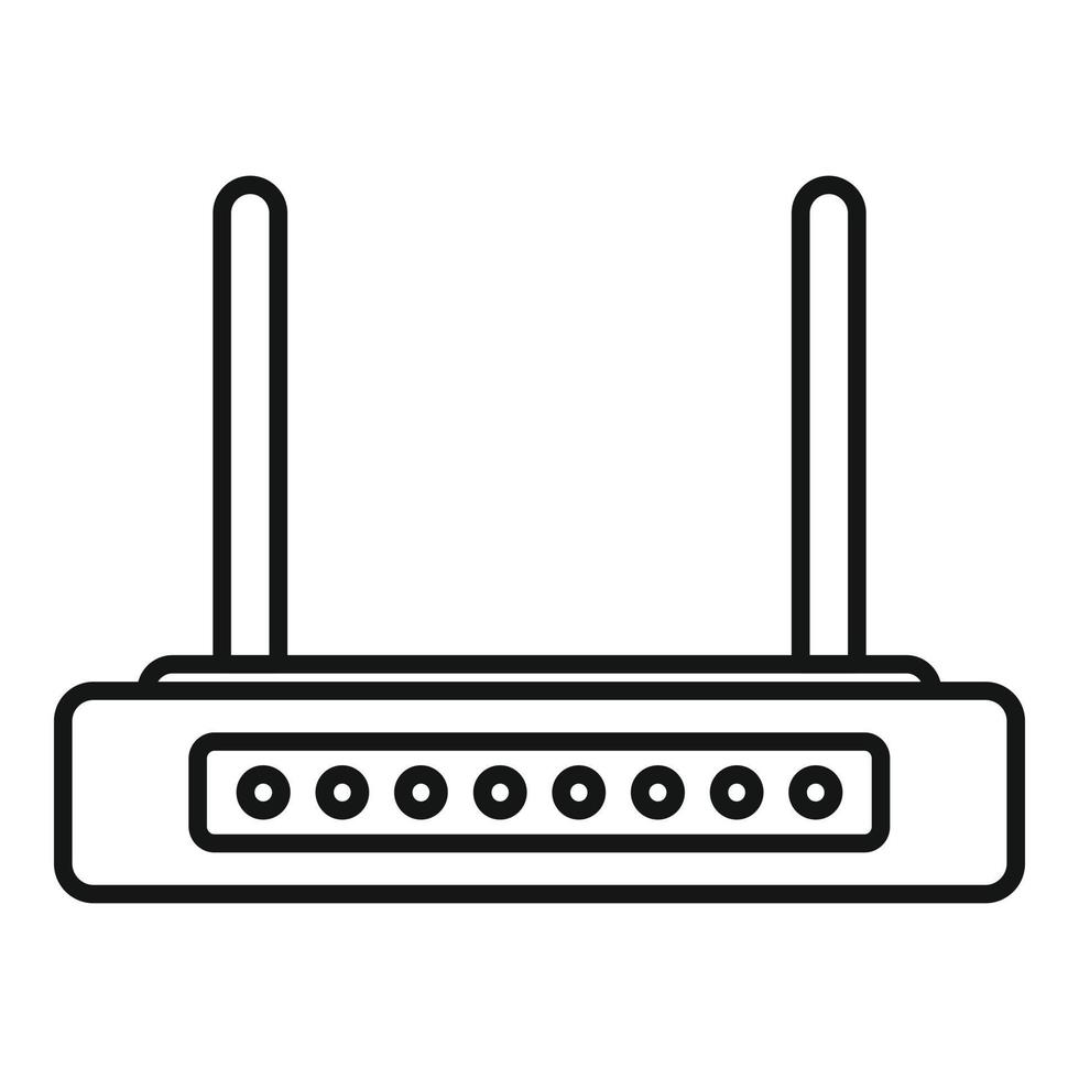 internet modem ikon översikt vektor. wiFi Utrustning vektor