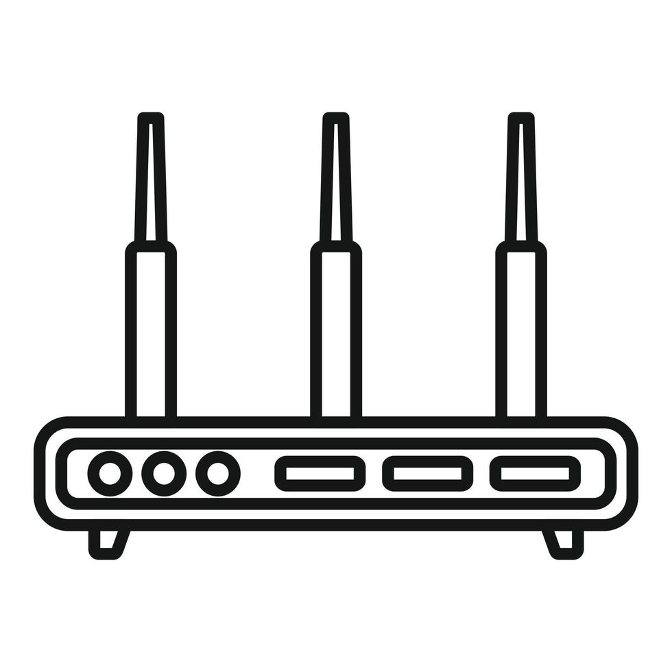 Switch-Modem-Symbol-Umrissvektor. Kabelloses Gerät vektor