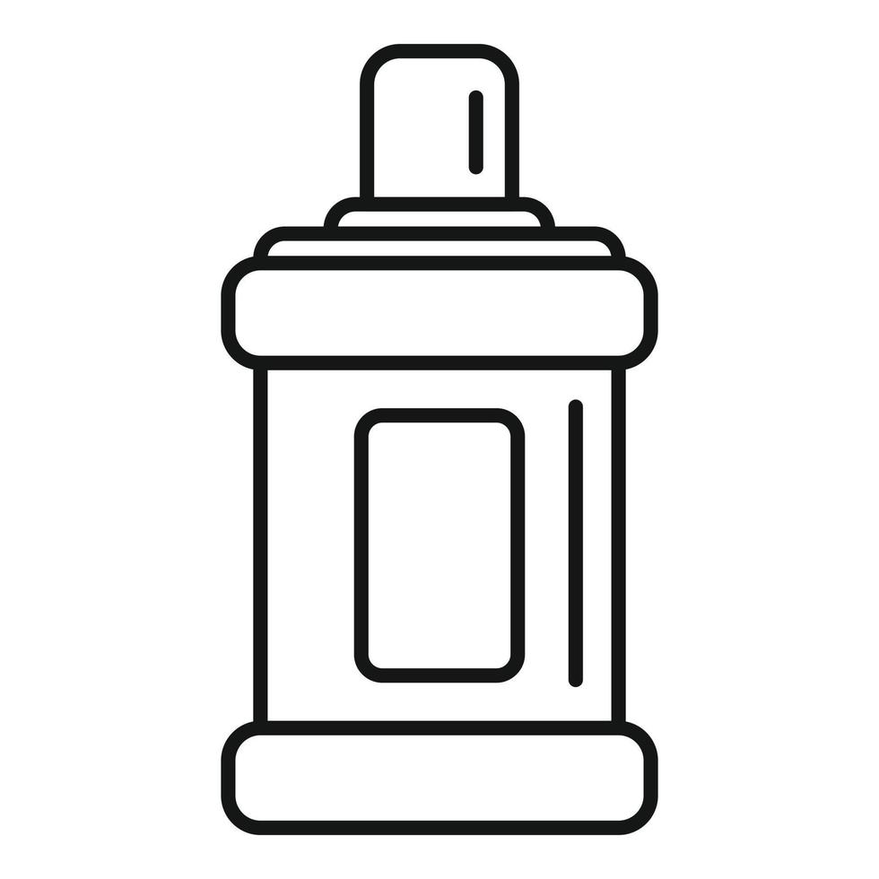 Mundwasserflasche Symbol Umrissvektor. Zahn waschen vektor