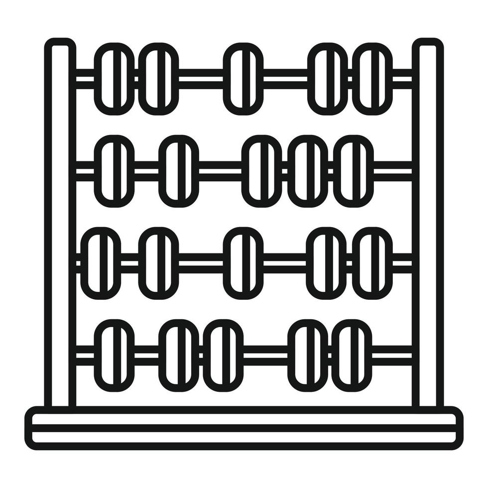 arithmetischer Abakus-Symbol-Umrissvektor. mathematischer Rechner vektor