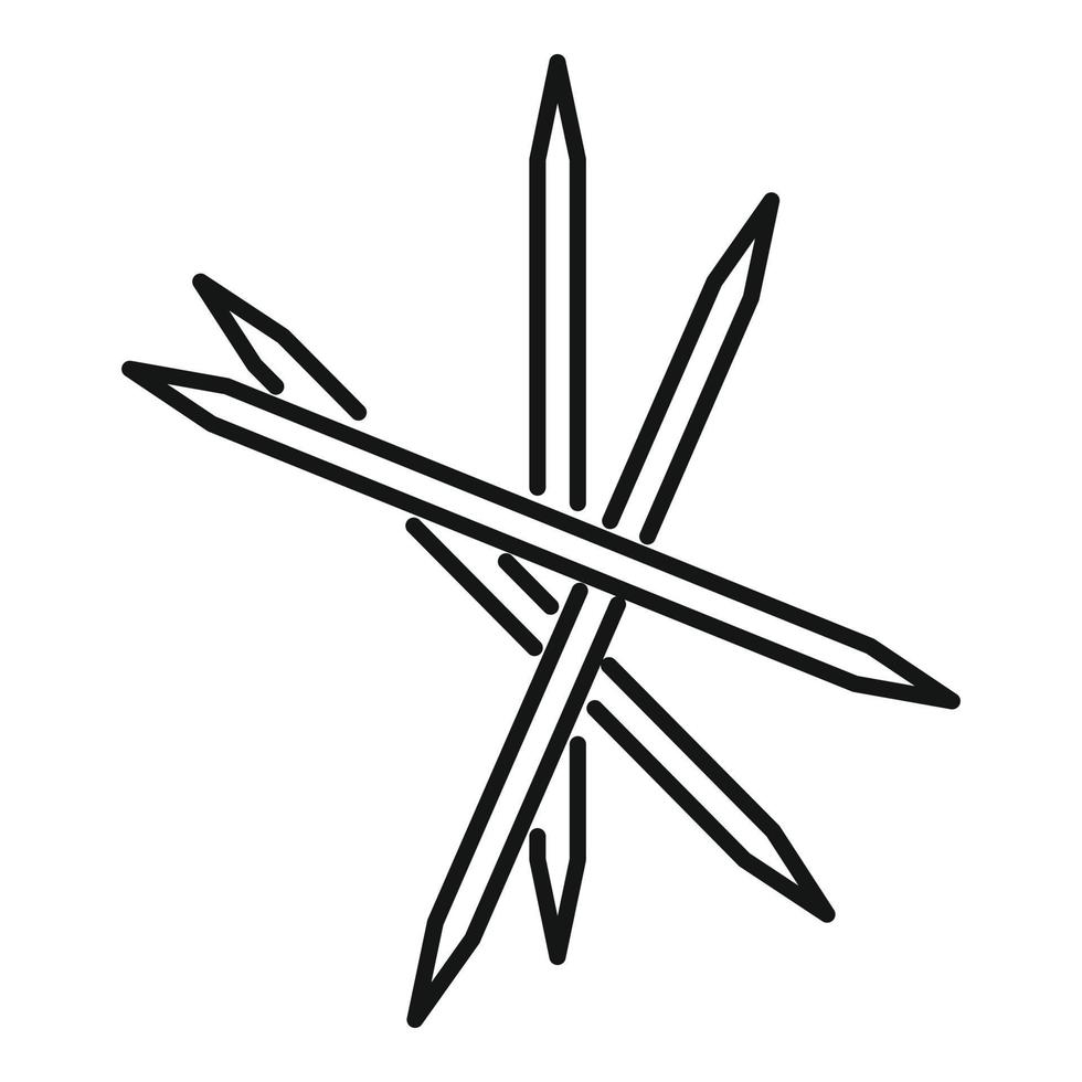 tandpetare ikon översikt vektor. trä pinne vektor