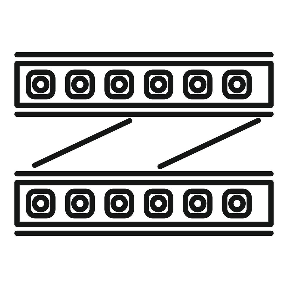 LED-Band-Icon-Umrissvektor. Streifen Licht vektor