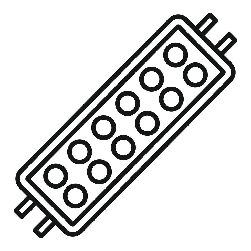 elektrischer LED-Streifen-Symbol-Umrissvektor. Leuchtdiode vektor