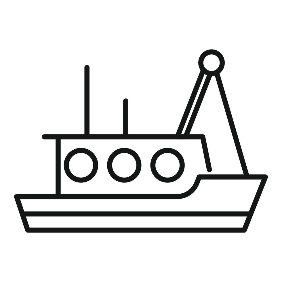 flod fisk fartyg ikon översikt vektor. marin fartyg vektor