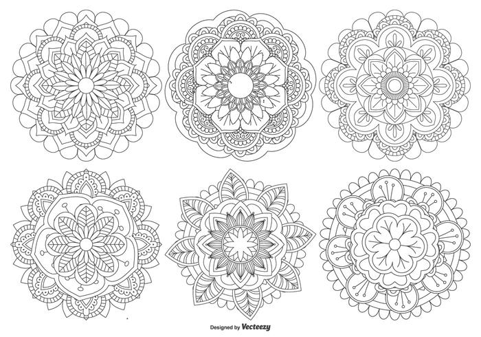 Vacker Mandala Formsamling vektor