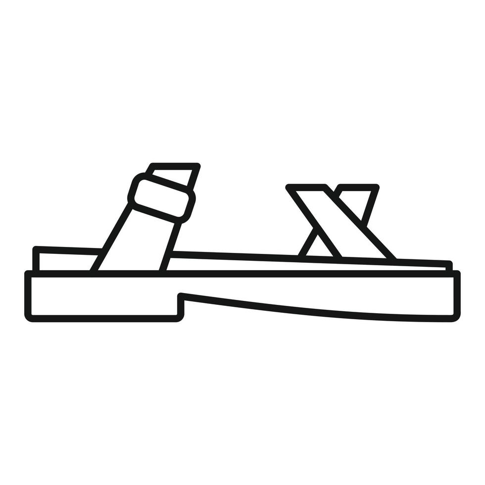 Fußsandalen-Symbol Umrissvektor. Sommerschuhe vektor