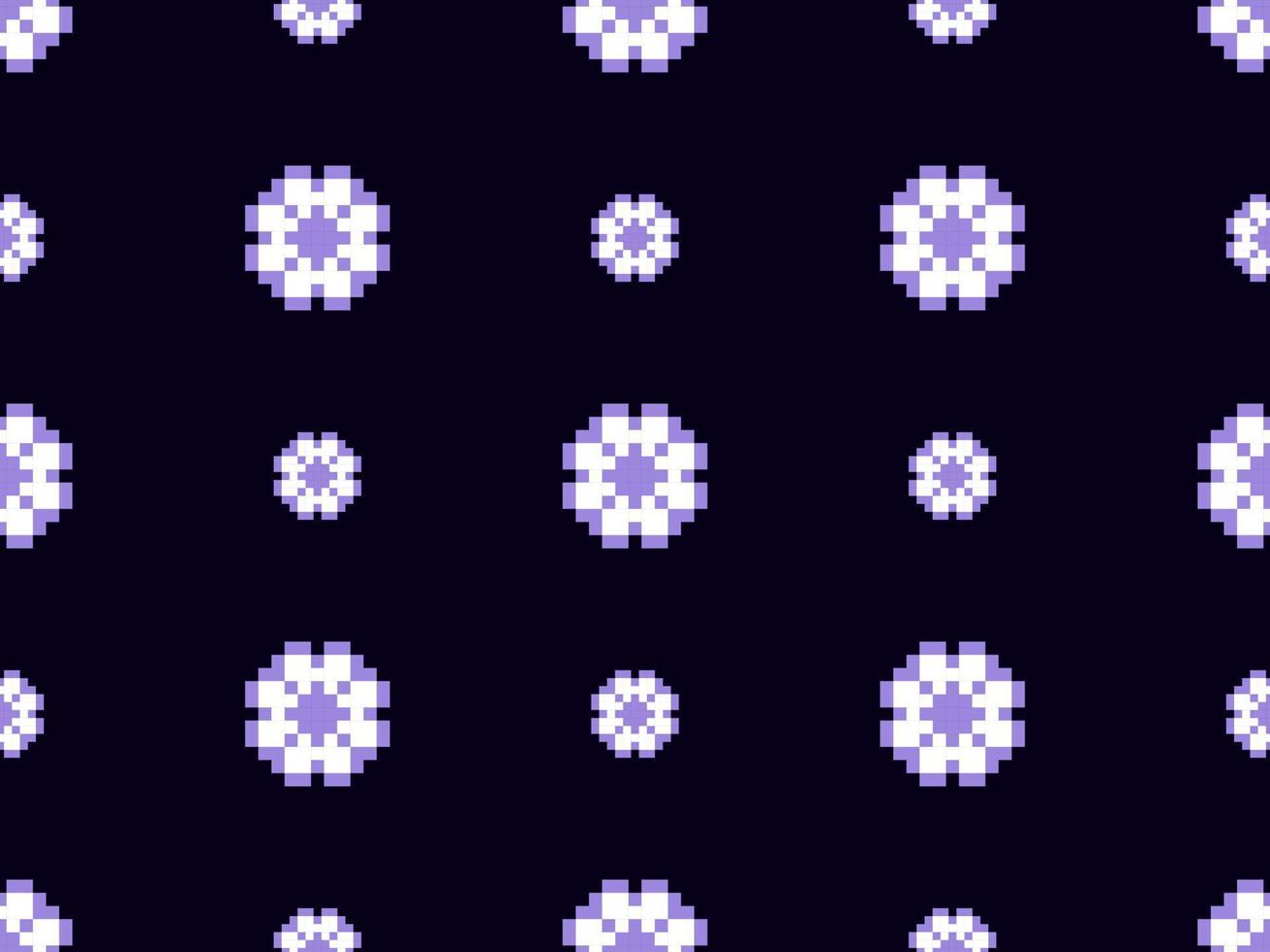 blomma seriefigur seamless mönster på lila bakgrund vektor