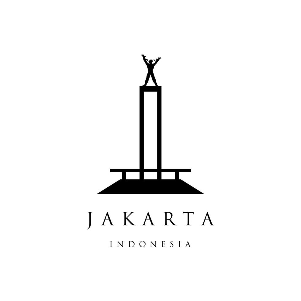 westirisches befreiungsdenkmal von jakarta indonesien. indonesische wahrzeichenstatue in der indonesischen hauptstadt, isoliert auf weiß vektor