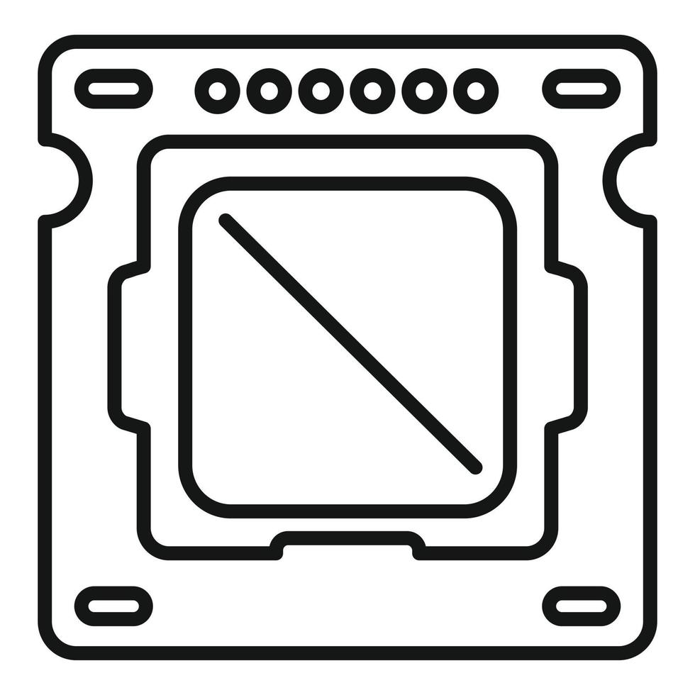 processor teknologi ikon översikt vektor. cpu krets vektor