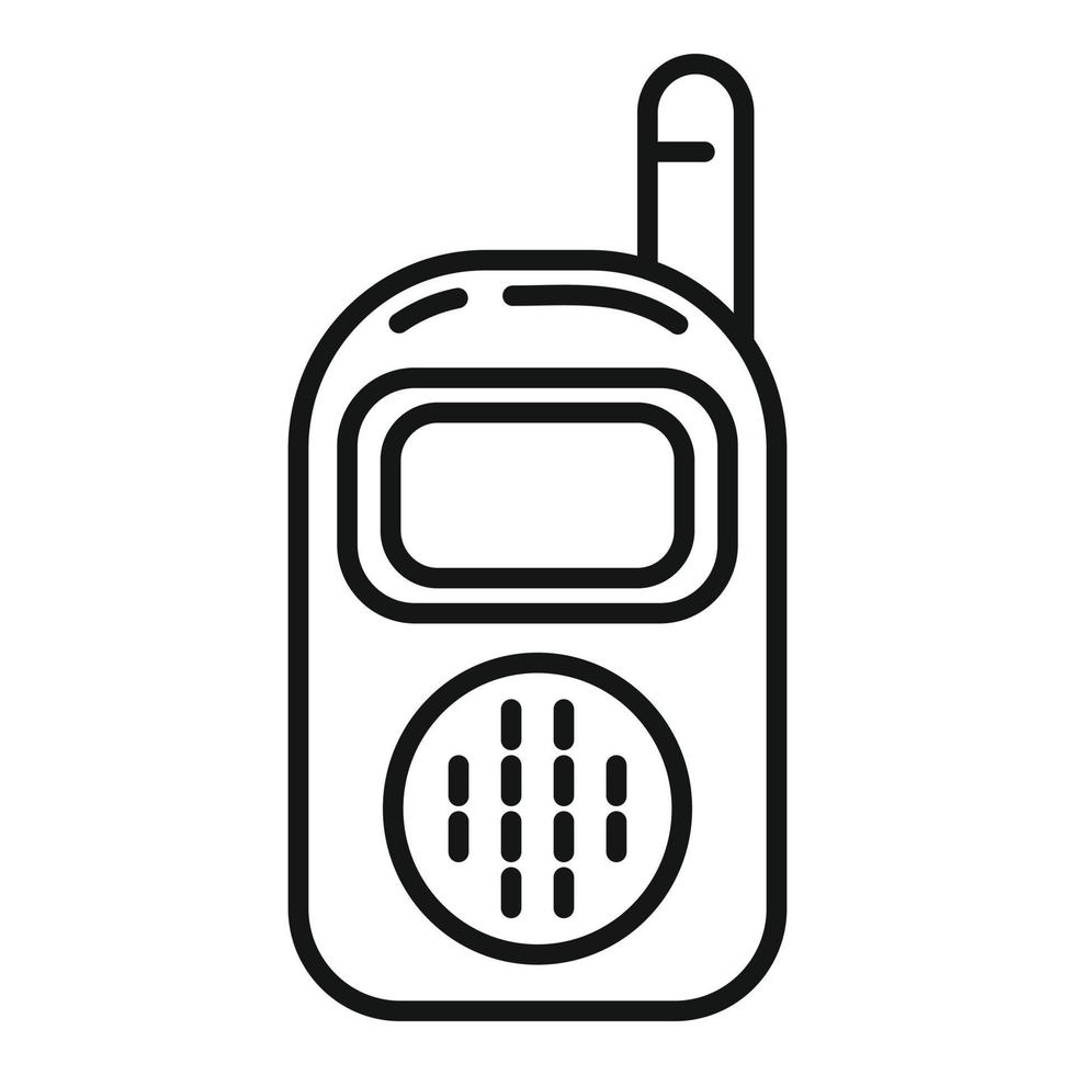 Radio Babyphone Symbol Umrissvektor. Rassel Spielzeug vektor