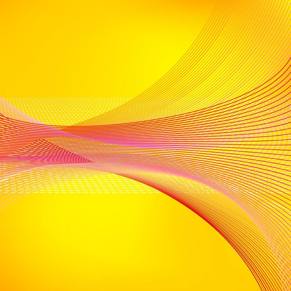 abstrakter gelber Vektorhintergrund mit roten gemischten Linien vektor