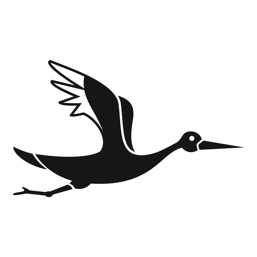 stork ikon enkel vektor. flyga fågel vektor