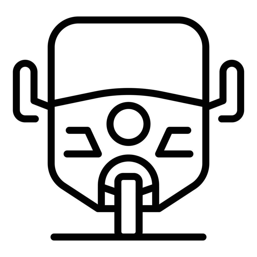 asiatischer Dreirad-Symbol-Umrissvektor. altes Fahrrad vektor