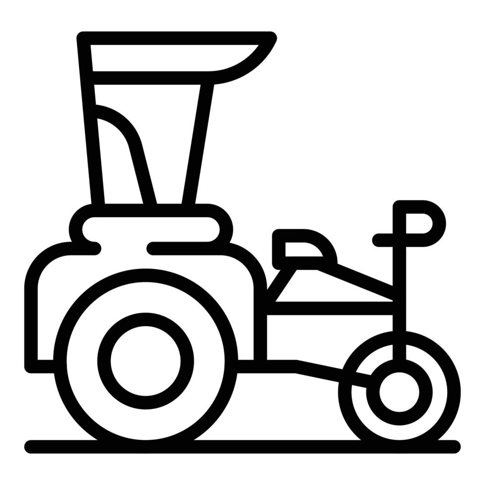 Asien-Rikscha-Symbol Umrissvektor. Rikscha Fahrrad vektor