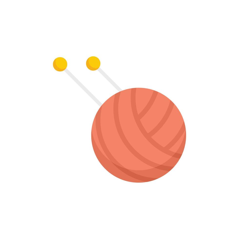 stickning boll ikon platt isolerat vektor