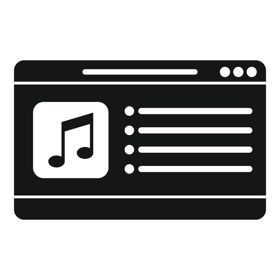 Laptop-Playlist-Symbol einfacher Vektor. Musik-Audio vektor