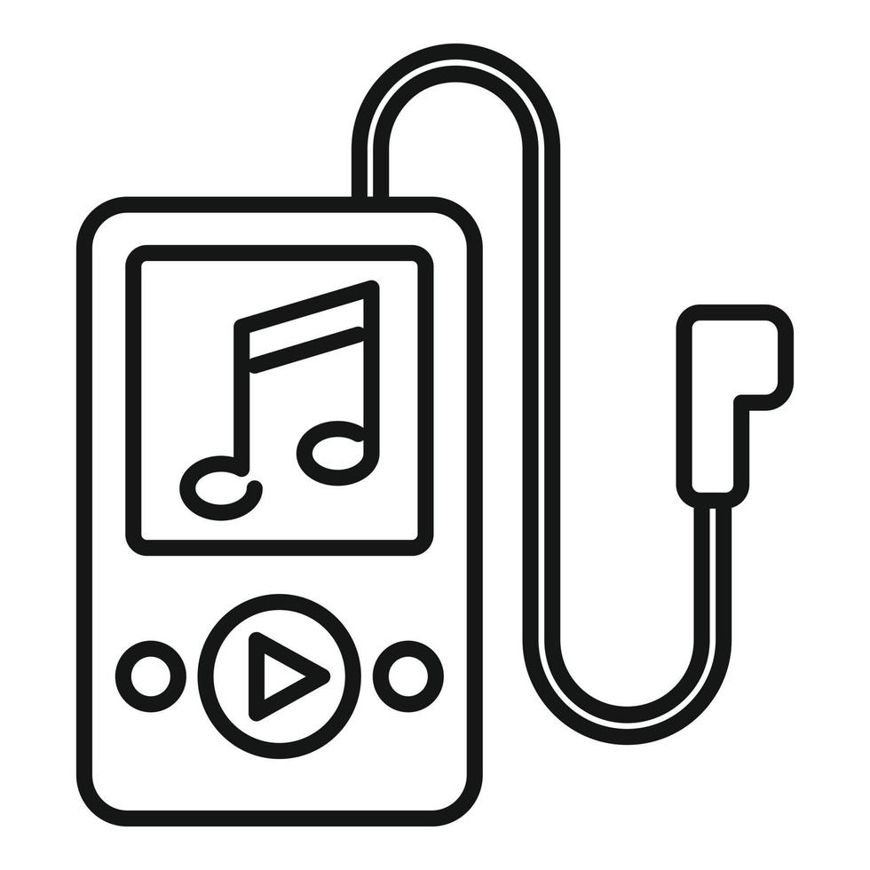 Musik-Player-Symbol Umrissvektor. Playlist-Song vektor
