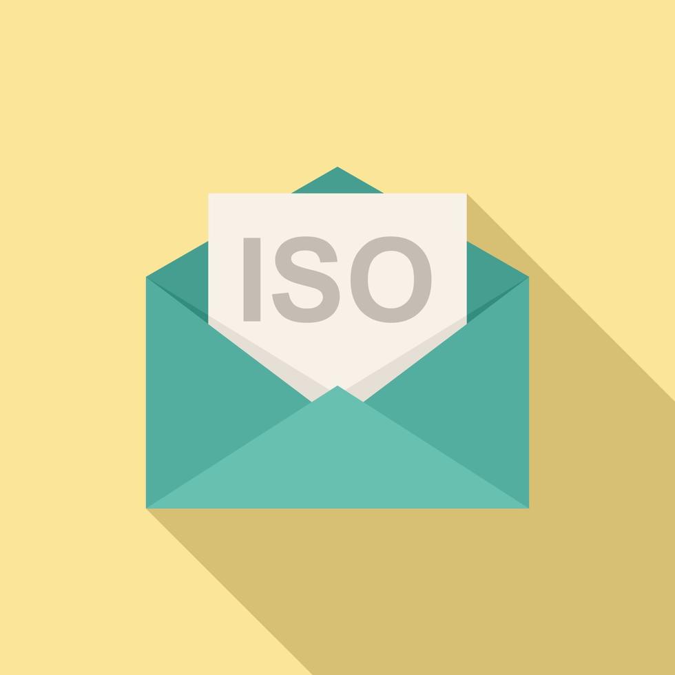 Standard-Iso-Mail-Symbol flacher Vektor. politische Qualität vektor