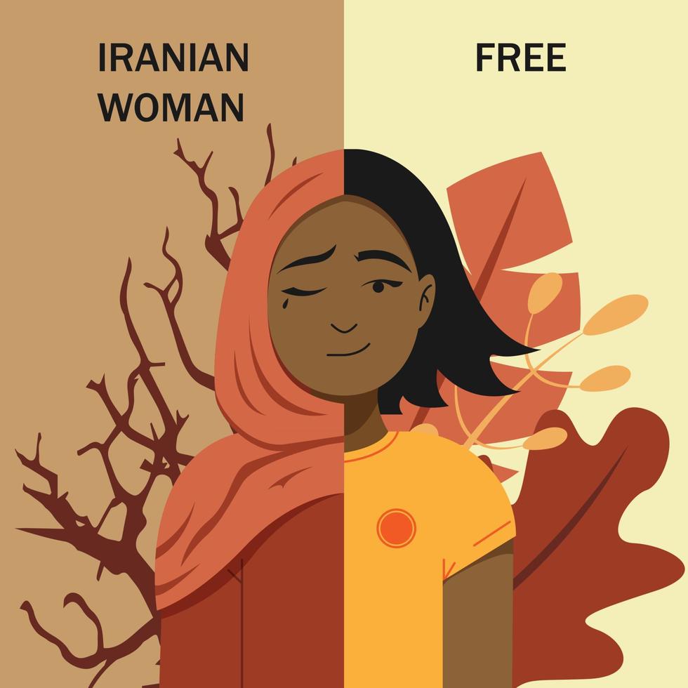 inre protest av iranian kvinnor vektor