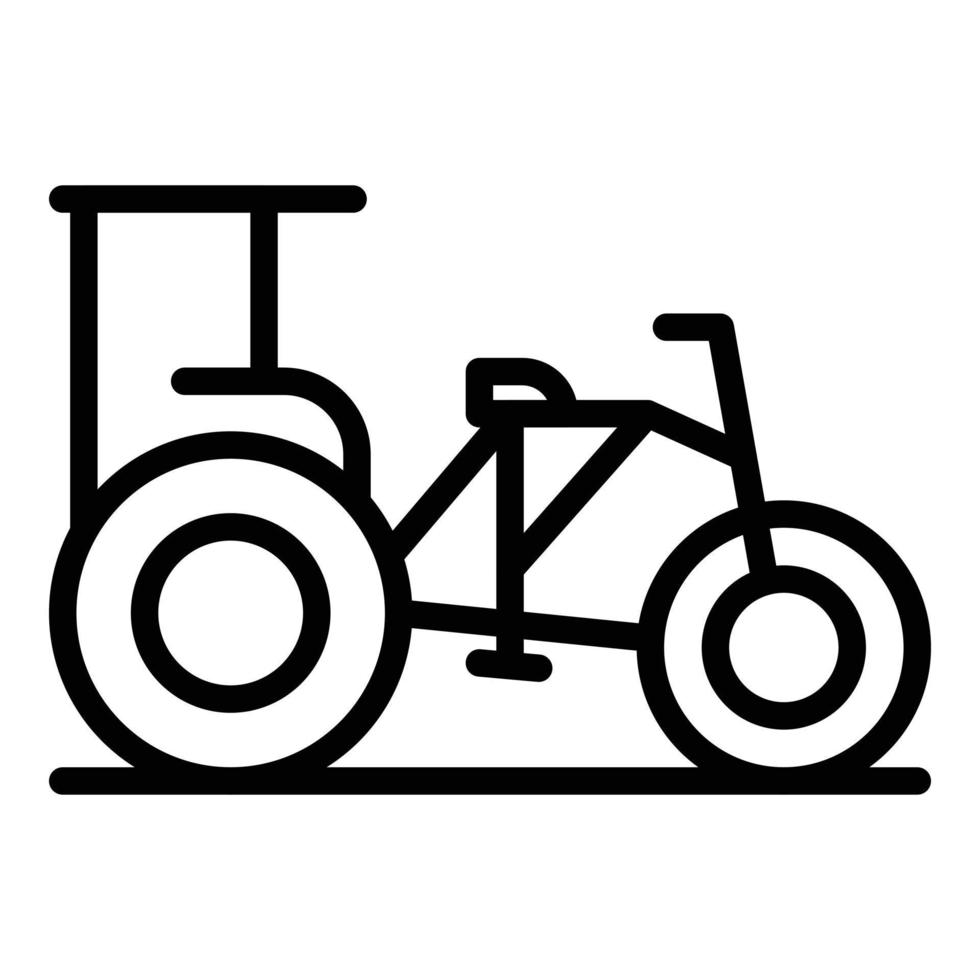 Indischer Dreirad-Symbol-Umrissvektor. Asien Fahrrad vektor