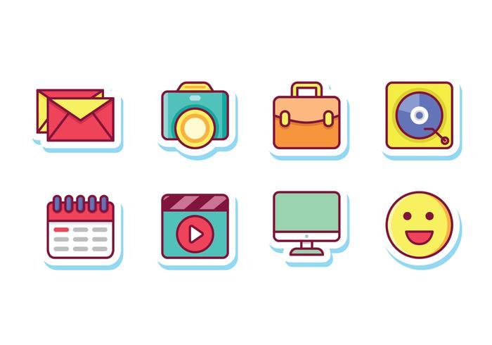 Sociala Media Sticker Icons vektor