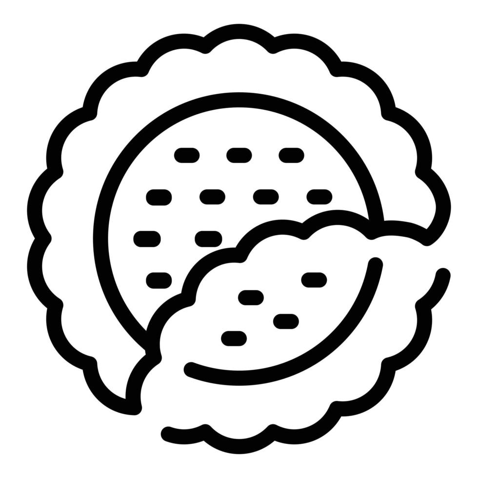 Cookie-Form-Symbol-Umrissvektor. Essen Keks vektor