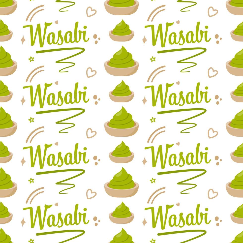 sömlös mönster med wasabi, för dekoration vektor