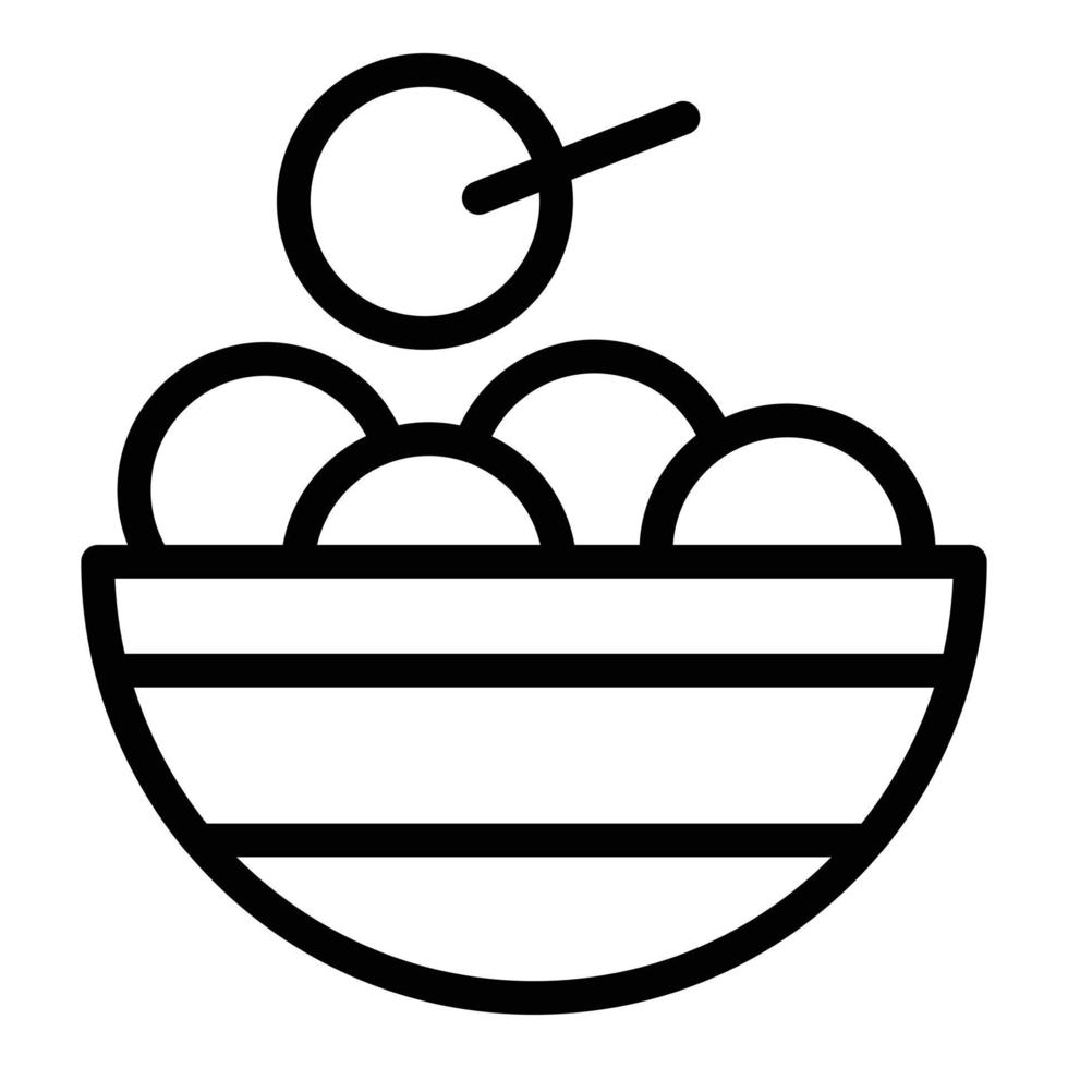 krokett skål ikon översikt vektor. friterad potatis vektor