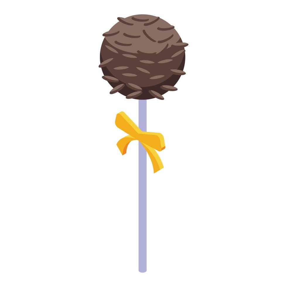 isometrischer Vektor der Schokoladenkuchen-Pop-Ikone. Partyessen