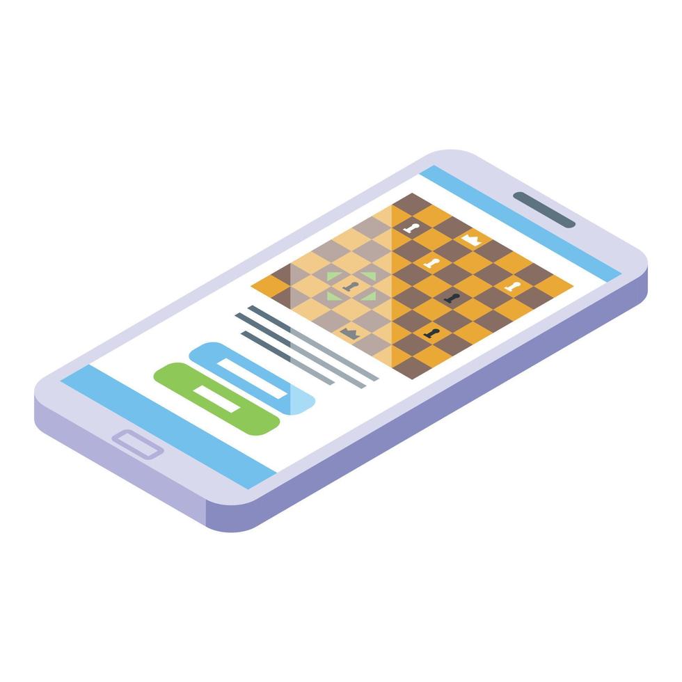 isometrischer vektor des smartphone-spielsymbols. Online-Schach