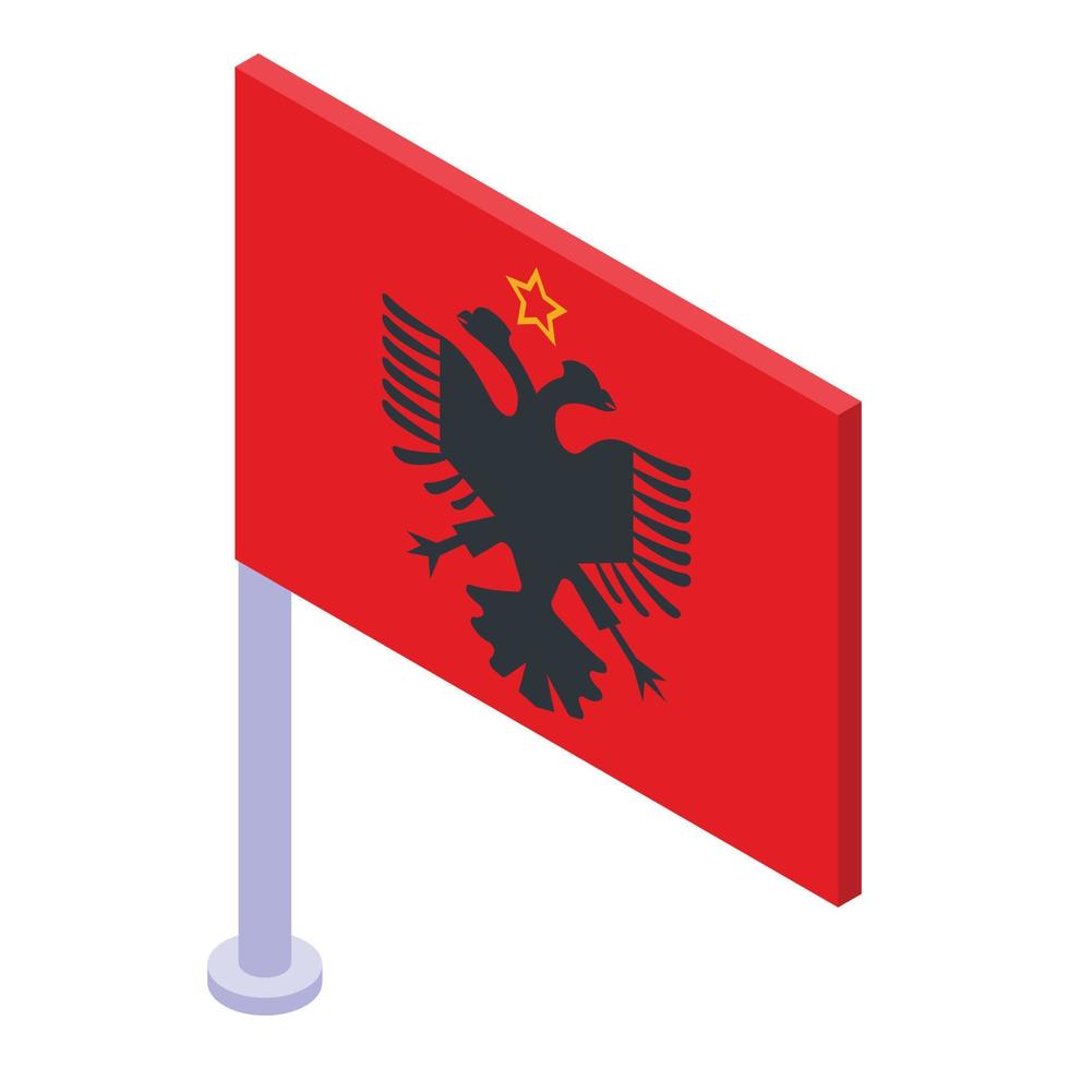 albanien flaggensymbol isometrischer vektor. Stadt reisen vektor