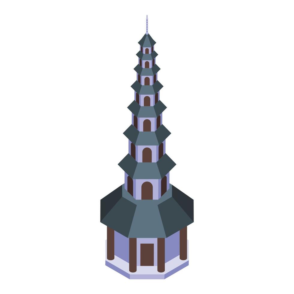 resa pagod ikon isometrisk vektor. kinesisk byggnad vektor