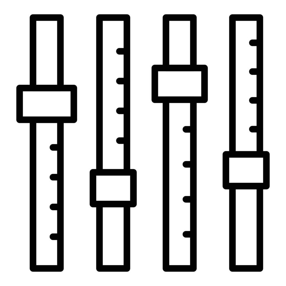 Symbol-Umrissvektor für Equalizer-Tasten. DJ-Musik vektor