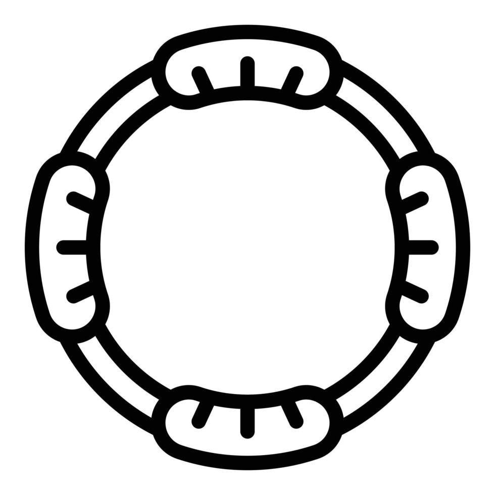 Fitness-Ring-Symbol Umrissvektor. Fitnessgeräte vektor