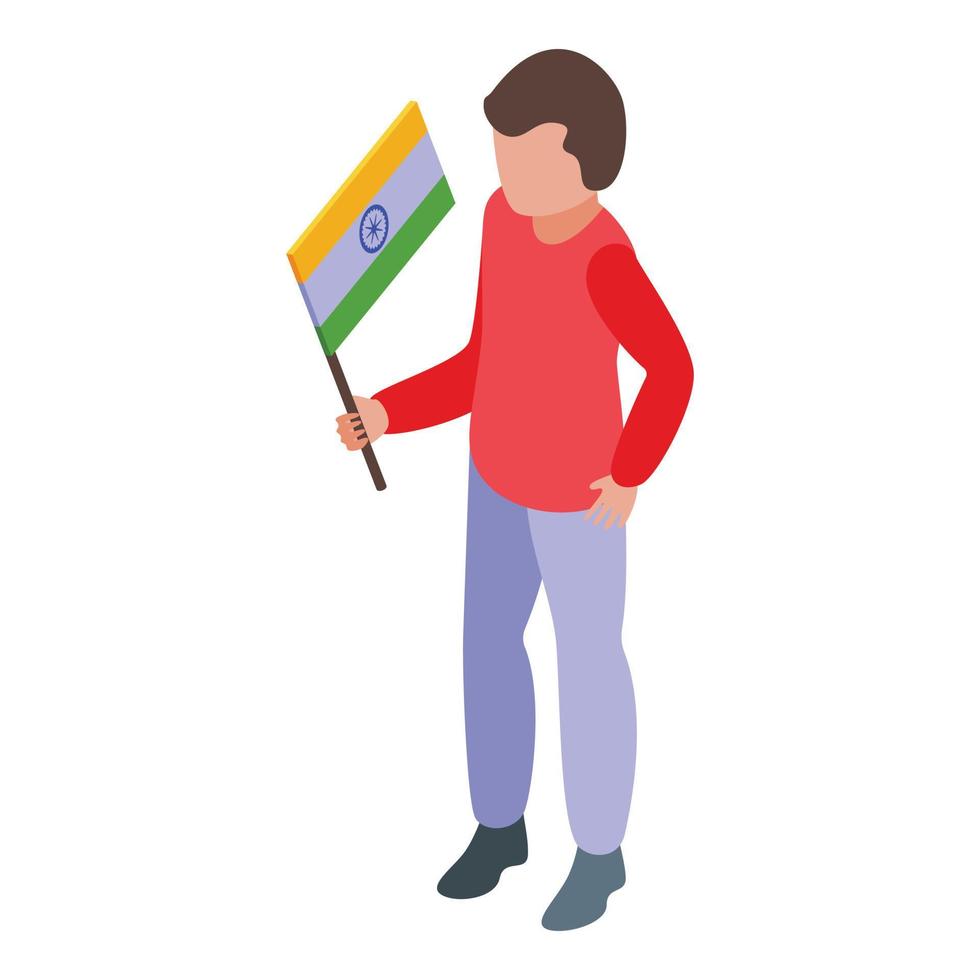 Kind Indien Flagge Symbol isometrischer Vektor. Weltland vektor