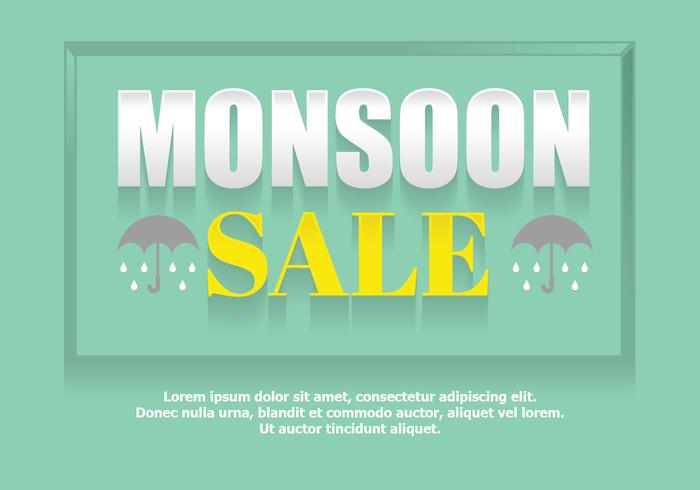 Monsun-Verkaufsplakat vektor