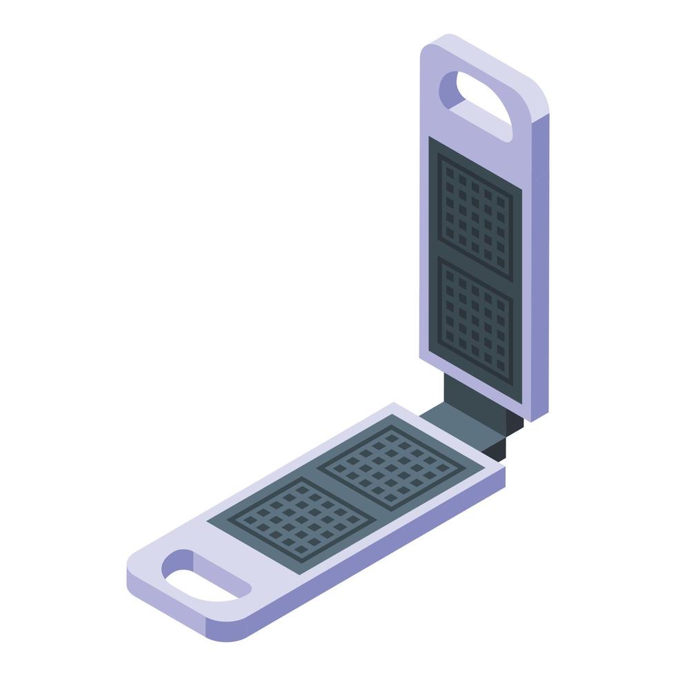 Eisen Waffeleisen Symbol isometrischer Vektor. Lebensmittelmaschine vektor